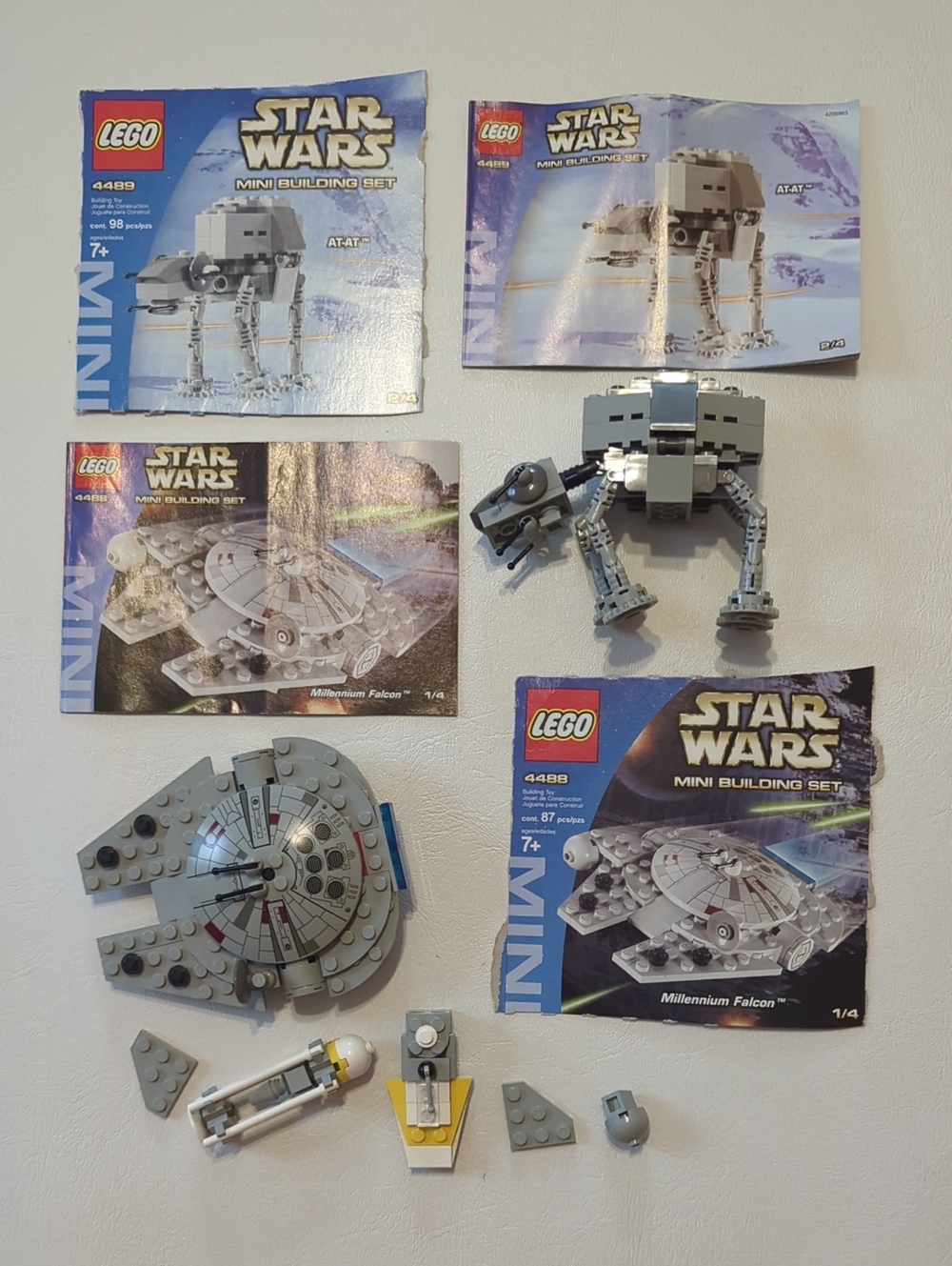 Star Wars Lego Bundle At-At And Millennium Falcon Mini Building Set 4489 4488